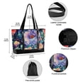 thumbnail image 2 of FORMRS Canvas Laptop Tote Bag for Women with 15.6" Computer Compartments Shoulder Handbag, Puprle Ethereal Floral Harmony, 2 of 7