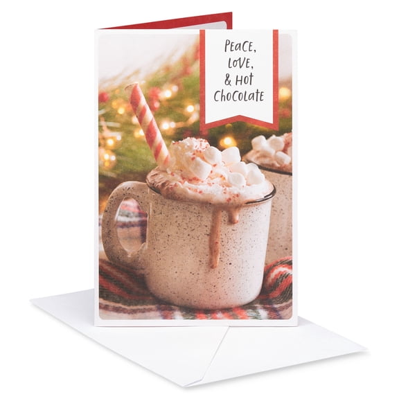 American Greetings Christmas Card for Everyone (Peace, Love & Hot Chocolate)