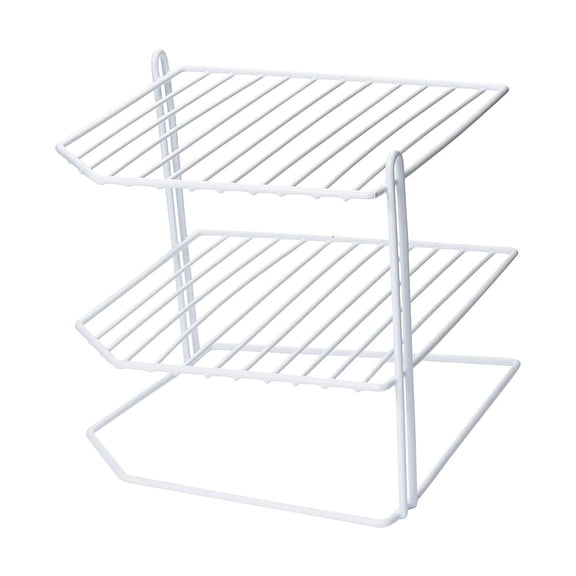 YBM HOME 3-Tier Corner Shelf Counter and Cabinet Organizer, White 2215
