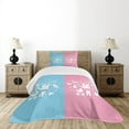 thumbnail image 4 of Ambesonne Party Quilted Bedspread Set 2 Pcs, Minimalist Horse Stork Bear, Twin Size, Pale Pink and Sky Blue, 4 of 5