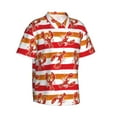 thumbnail image 2 of Uemuo Red Lobster Printed Regular Fit Short Sleeve Casual Hawaiian Shirt for Men,Aloha shirt,Tropical shirt,Floral print shirt,Vacation Beach shirt-XX-Large, 2 of 9