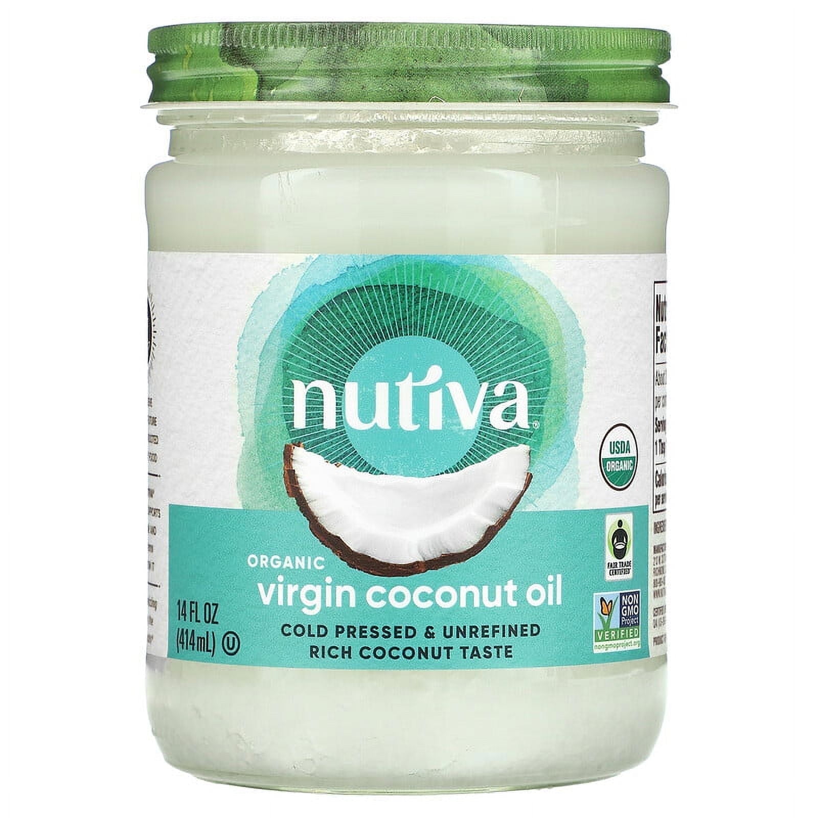 Nutiva Organic Coconut Oil Virgin 14 fl oz Pack of 4