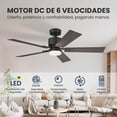 thumbnail image 2 of Ventilador de Techo Elevé Comfort M4 Negro Mate 5 Aspas 52 Pulgadas, 2 of 5