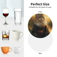 thumbnail image 6 of Sigee Lakeside Flower Field Cat for Water-Resistant, Heat-Resistant, Non-Slip Leather Coasters Set, Ideal for Coffee Table, Office, Bar, Home Decor-Round Shape, 6 of 6