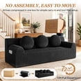 thumbnail image 6 of UHOMEPRO 71"W Sofa and Couch, 3 Seater Extra Deep Seat Cloud Couch with 3 Pillows and Side Pockets for Living Room Small Space, 1200lbs, Black, 6 of 11