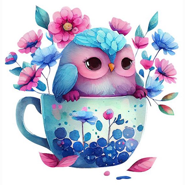 Pintura de diamante 5D DIY Kit de búho de taladro redondo completo artesanía de decoración del hogar (sz3351) Hugtrwg Para estrenar