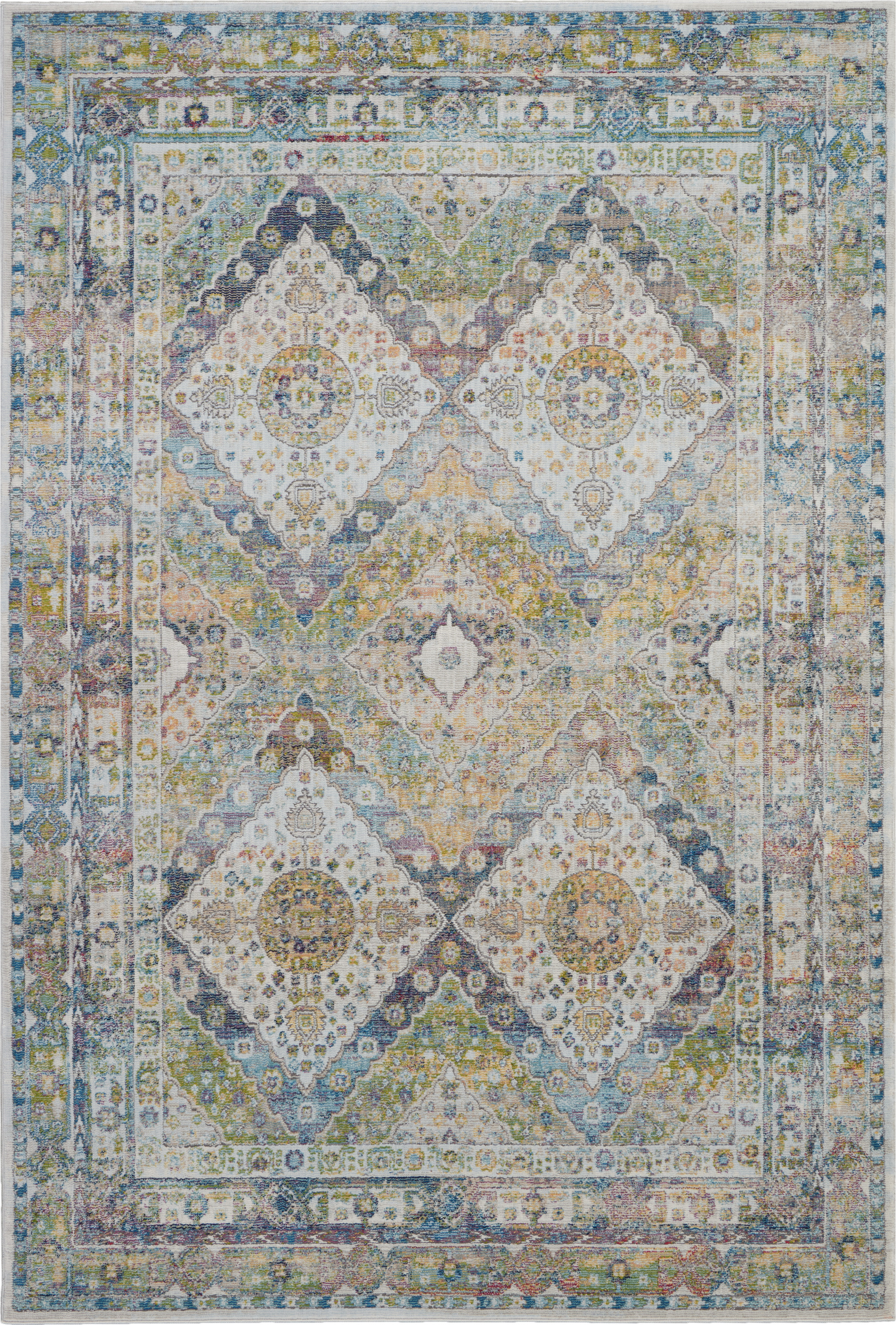 Nourison Global Vintage Moroccan Blue/Green 5'3" x 7'6" Area Rug, (5' x 8') - image 3 of 9