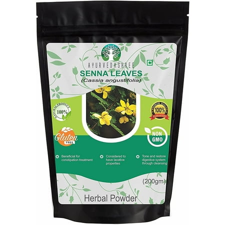 AYURVEDASHREE Senna Leaf Powder 200 Gm . Cassia angustifolia Powder . Natural Herbal Laxative . Ayurvedic Herbal Supplement to Support Digestive Function . removes unwanted Materials