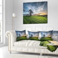 thumbnail image 2 of Designart Green Grass Field in Sardinia - Landscape Printed Throw Pillow - 18x18, 2 of 4
