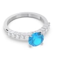 thumbnail image 3 of 2.25 Ct Stunning Round Cut Natural Diamond & Blue Topaz Gemstone Bridal Ring for Women Solid 18K White Gold Size 8 by Diamond-Capitals, 3 of 7