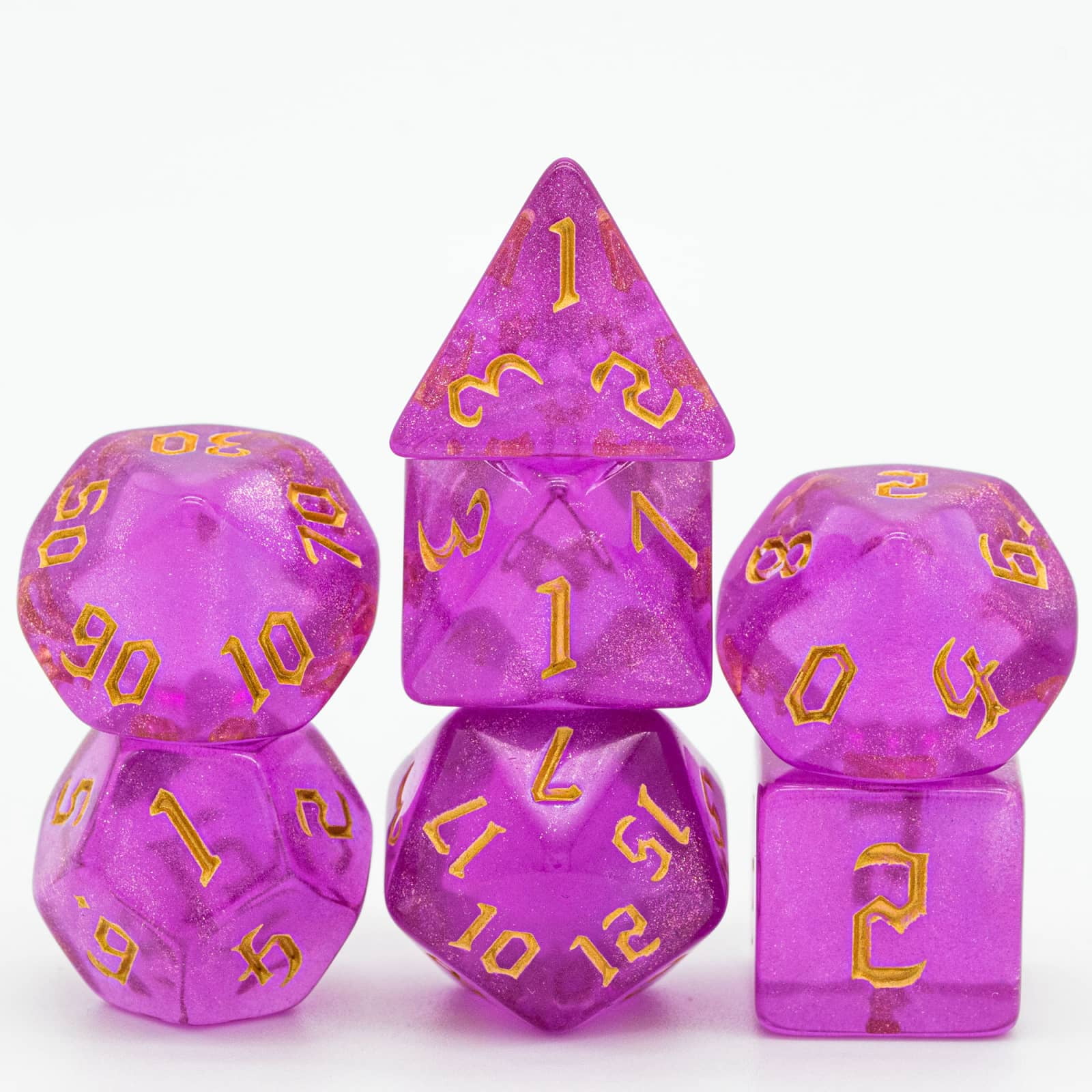 Cusdie 7Die Acrylic DND Dice, Sickle Font Polyhedral Dice Set for Role