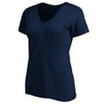 thumbnail image 2 of Women's Navy Blue 100% Cotton V-Neck Short Sleeve T-Shirt - Casual Comfort for Everyday Wear, 2 of 4