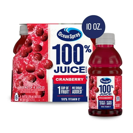 GTIN 031200000668 product image for Ocean Spray® 100% Juice Cranberry Juice Blend  10 fl oz Bottles  6 Count | upcitemdb.com