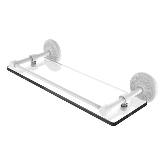 Monte Carlo 16 Inch Tempered Glass Shelf with Gallery Rail