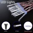 thumbnail image 2 of LUXMO Meteor Shower Rain Lights, 10 Tubes 120 LED Falling Rain Drop light Outdoor Waterproof Snow Falling Icicle Lights Cascading for Wedding Party Holiday Garden Tree Thanksgiving Decoration, 2 of 9