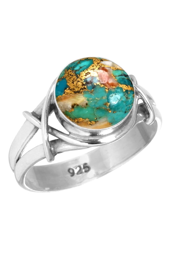 925 Sterling Silver Women Jewelry Natural Spiny Oyster Ring