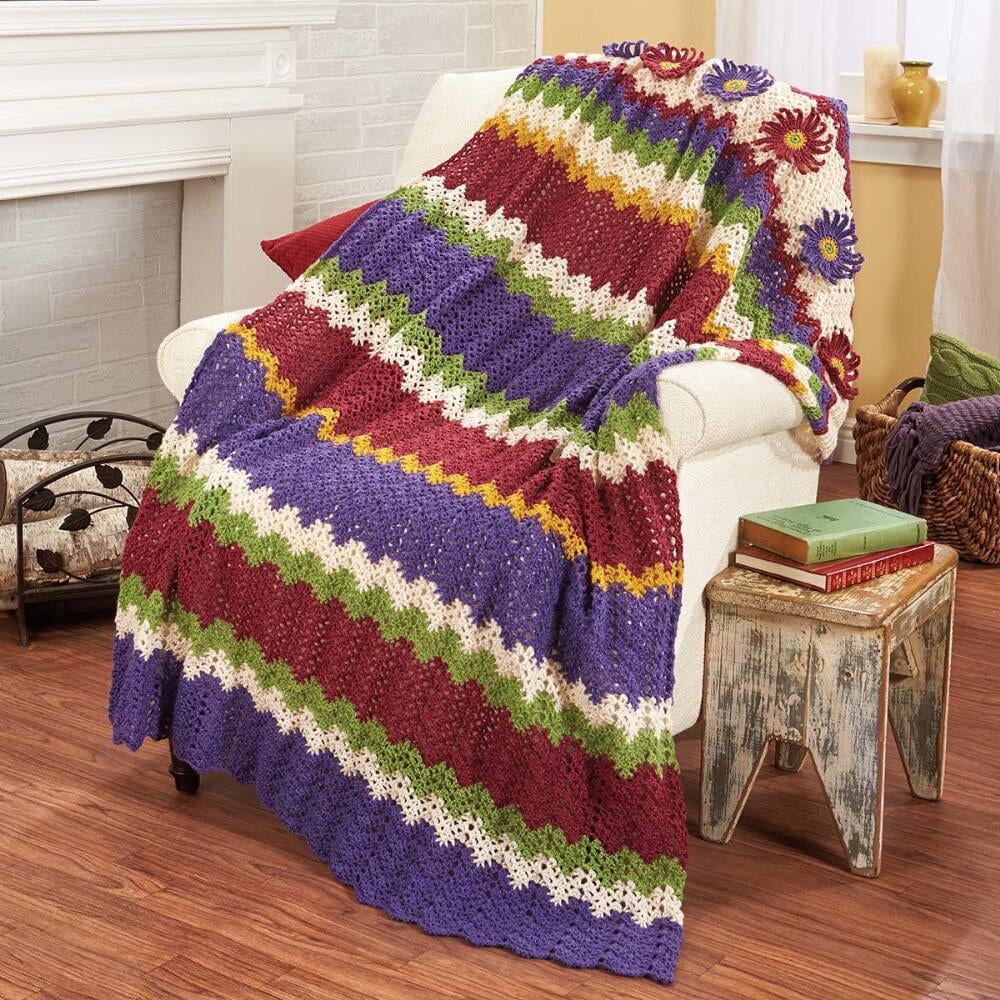 Herrschners Aster Ripple Crochet Afghan Kit
