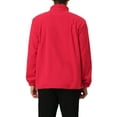 thumbnail image 3 of INSPIRE CHIC Men's Full Zip Stand Collar Polar Fleece Jacket Long Sleeve Red M, 3 of 5