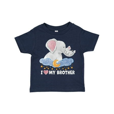 

Inktastic I Love My Brother Cute Elephants with Moon and Stars Gift Toddler Boy or Toddler Girl T-Shirt