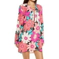 thumbnail image 2 of La Blanca Women's Lace Front Tunic Dress Swimwear Cover Up Multi in Full Bloom M, 2 of 4