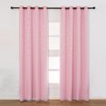 thumbnail image 1 of Cortinas opacas Forma de estrella Hueco Doble capa Hilo de tela Combinación de aislamiento térmico C Abanopi Rosa, 1 of 7