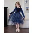 thumbnail image 4 of Arshiner Toddler Girls Dresses Sparkly Tulle Dress Fall winter Velvet Dresses for Toddler, Irregular Tulle and Cute Bowknot Design, Great for Halloween Christmas Holiday Party, 4 of 5
