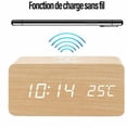 thumbnail image 5 of Reloj despertador digital con cargador inalámbrico, reloj despertador de escritorio LED con pantalla de temperatura, 5 of 5