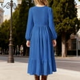 thumbnail image 5 of Posijego Big Girls Tiered Maxi Dresses Spring Long Sleeve Flowy Tiered Dress Casual Fall Dresses with Pockets, 5 of 6