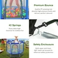 thumbnail image 4 of EUROCO 55" Mini Trampoline with Safety Enclosure Net, 4.5FT Indoor & Outdoor Toddler Trampoline with No-Gap Design, Small Trampoline for Kids Easy to Assemble, 4 of 9