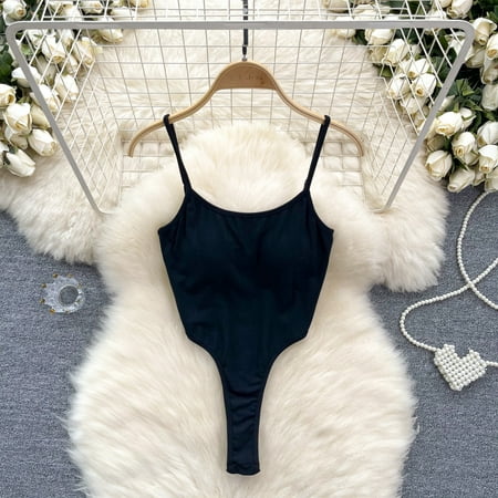 Hotsweet Jumpsuits for Women 2024 Spaghetti Strap Backless Hollow Out Bodysuit Sleeveless Solid Bodysuits Summer Dropshipping
