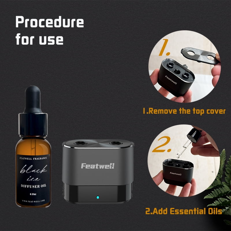 Car Air Freshener with 10ml Natural French Perfume, Three Adjustable Modes Smart Car Aroma Diffuser , Dual Spout Aroma Diffuser for Enhanced Focus, Rechargeable Car Air Freshener Diffuser.