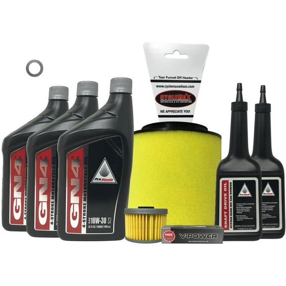 Cyclemax Full Service Maintenance Kit for 2014-2012 Honda TRX420 with 10W-30 Oil