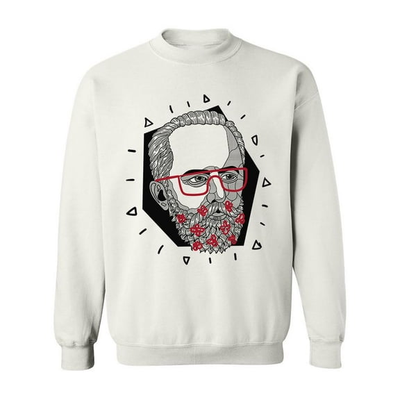 Graffiti Beard Sculpture Sweatshirt Men -Image by Shutterstock, Male 5X-Large