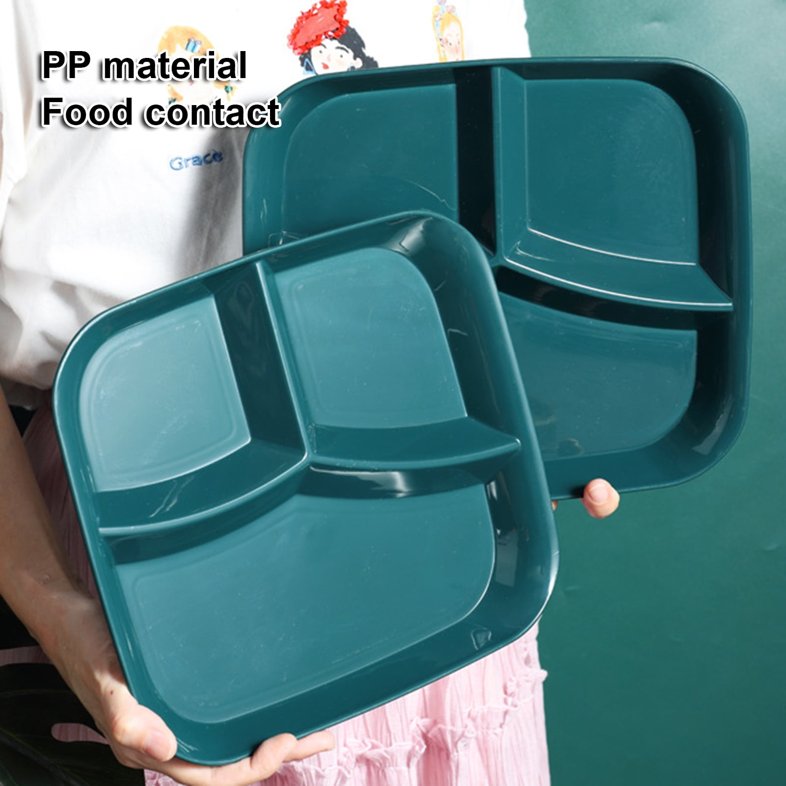 Dream Lifestyle Plastic Divided Plates, Reusable Large Tray for Kids