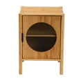 thumbnail image 3 of Baxton Studio Naresh Mid-Century Modern Transitional Natural Brown Bamboo Wood 1-Door End Table, 3 of 7