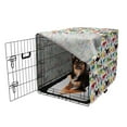 thumbnail image 2 of Cats Dog Crate Cover, Colorful Cats and Dogs Animal Silhouettes Domestic Pets Cartoon Canine Characters, Easy to Use Pet Kennel Cover for Medium Large Dogs, 35" x 23" x 27", Multicolor, by Ambesonne, 2 of 6