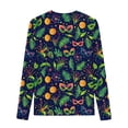 thumbnail image 4 of LYEAA Mardi Gras Shirts for Kids Crewneck Long Sleeve Pullover Tees Carnival Mask Print Blouses Lightweight Party Tops, 4 of 5