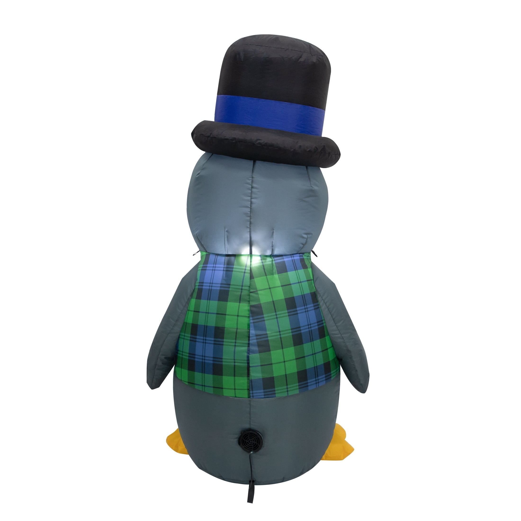 Multicolor Monocle Penguin Christmas Airblown Yard Inflatable, 4', by Holiday Time
