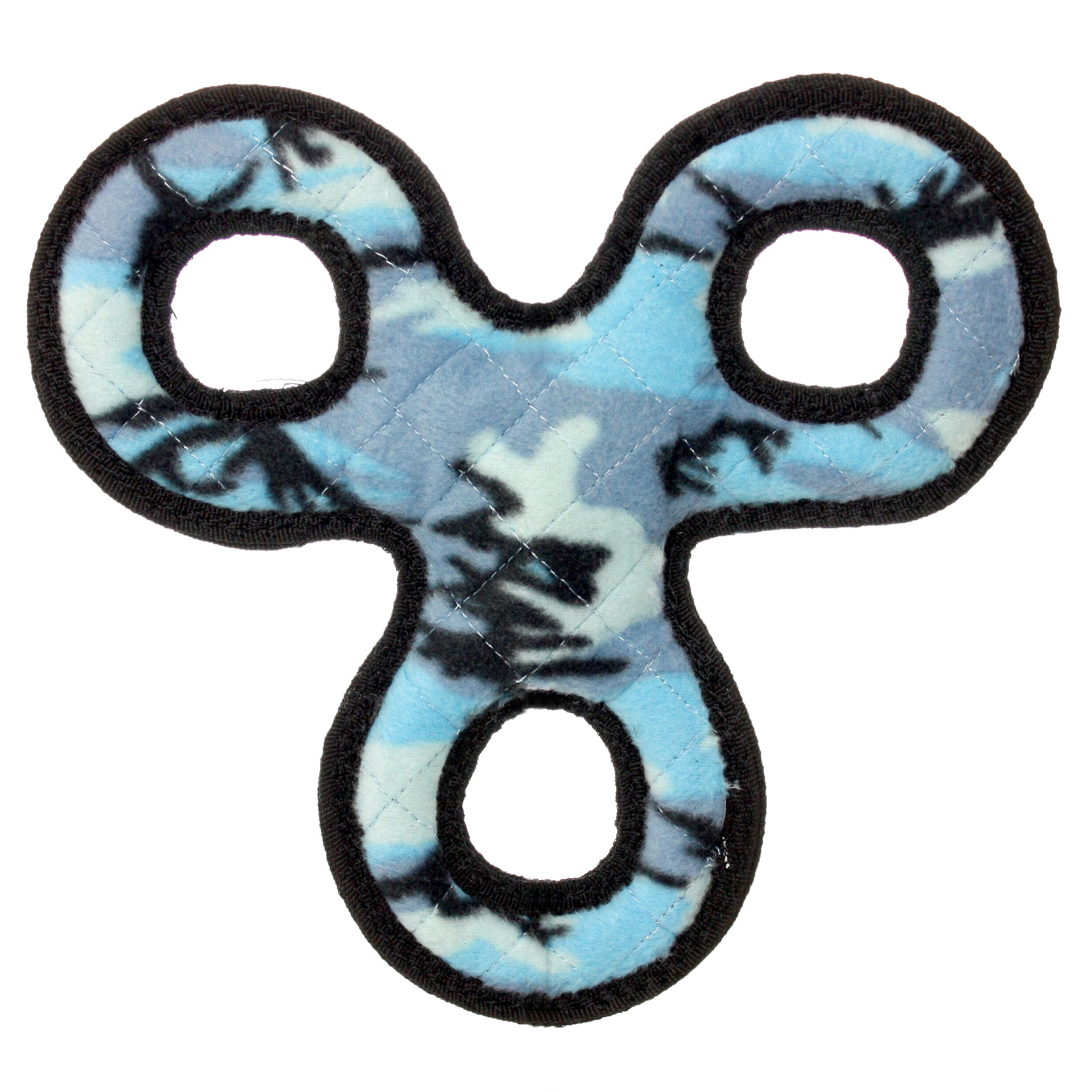 Tuffy Junior 3WayTug Camo Blue Durable Plush Dog Toy
