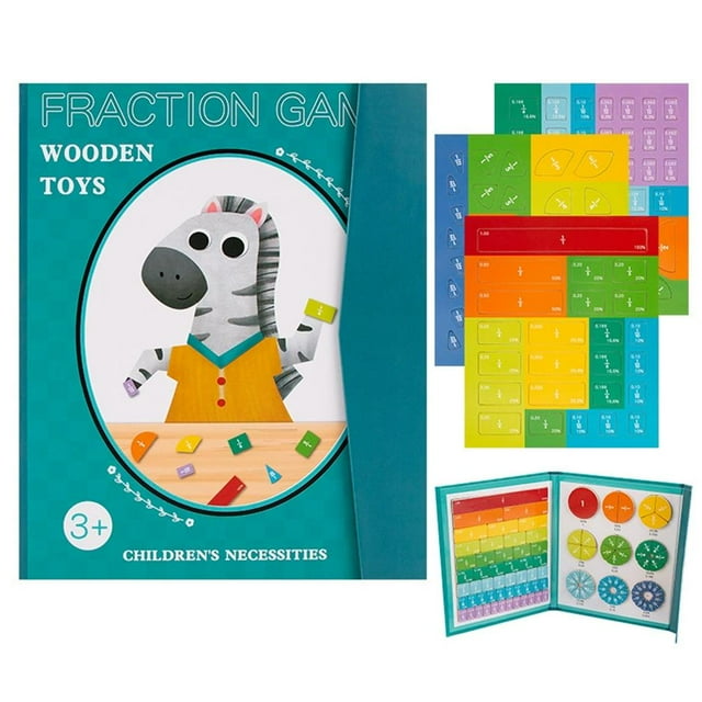 SharkTRUE Magnetic Fraction Demonstration Book for Kids Learning,2026 New Math Manipulatives Set with Fraction Tiles & Magnets,Educational Fraction Games for Elementary,Teaching Aid for Classroom Home