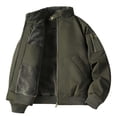 thumbnail image 5 of Mifsaly Mens Warm Bomber Jackets Sherpa Lined Zip Up Utility Jacket Winter Daily Going Out Street Western Style Casual Outfits with Pockets, 5 of 9