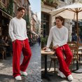 thumbnail image 7 of Straight Leg Sweatpants For Men Feature Fleece Lined Construction Elastic Drawstring Waist And Pockets For Winter Casual Wear, 7 of 7