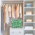 thumbnail image 4 of Yayeee Collapsible Storage Bin with Lid Fabric Closet Decorative Basket with Handles, Green Tennis Pattern, 4 of 7