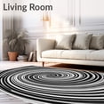 thumbnail image 2 of ODIKA 6'x9' Machine Washable Non-Slip Area Rug, Abstract Swirl Vortex Design Anti Slip Indoor Throw High Traffic Rug with Pad, Black, 465403, 2 of 8