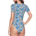 thumbnail image 4 of Balery Cute Chickens and Flowers Women's Short Sleevee Crew Neck Bodysuit Tops Short Sleeve Tops Basic-X-Large, 4 of 9