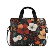 FORMRS 16" Laptop Bag Carrying Sleeve Case with Handle Travel Shoulder Briefcase, Red Flowers Pattern