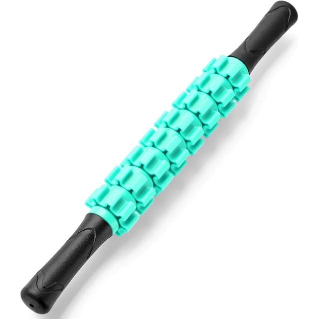 YISITIAN Muscle Roller Stick, Deep Tissue Massage Tool for Lymphatic Drainage and Soreness Relief, Handheld Recovery Device for Athletes, Runners, and Post-Workout Therapy(Green) AZ1014-4659