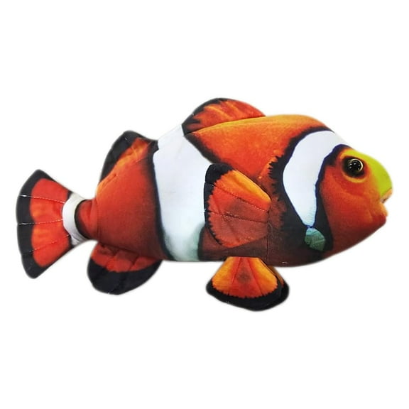 Real Planet 7.5" Orange Clown Fish Realistic Stuffed Animal, Marine Sea Life Plush Toy & STEM Learning Gift for Birthday Boys & Girls