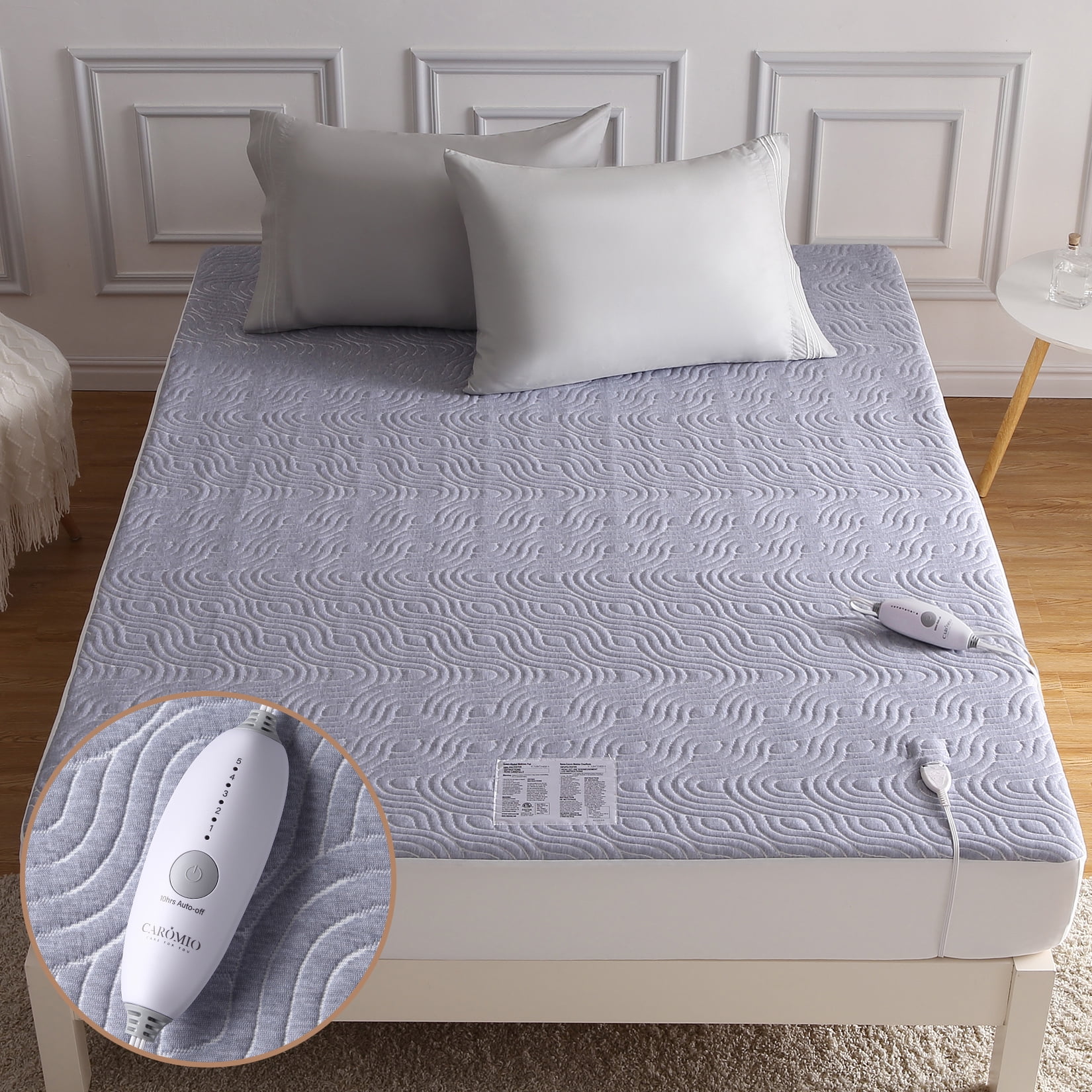 Heated Mattress Pad - Air Layer Electric Mattress Pad Topper King Size with Dual  Control 5 Heat Settings u0026 10 Hours Auto Off, Breathable Heating Mattress  with Deep Pocket, Grey, Queen - Walmart.com