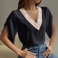 thumbnail image 3 of Valcatch Womens Summer Tops Petal Sleeve Lace Trim V Neck Chiffon Blouses for Women Fashion Tops Dressy Casual Shirts, 3 of 5